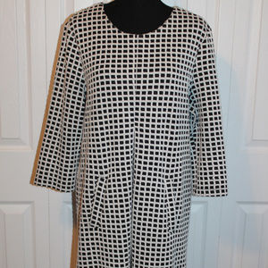 Tyler Boe Black & White Square Lattice Dress